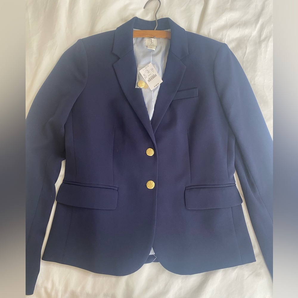 NWT J Crew Women's Navy Blazer with Gold Buttons